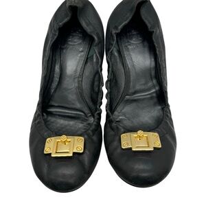 TORY BURCH Black Ballet Flats Estimated Size 6.5 READ DESCRIPTION